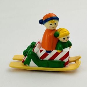 Mr. Christmas Santa's Ski Slope Kids in Wrapped‎ Gift Replacement Sled Figure